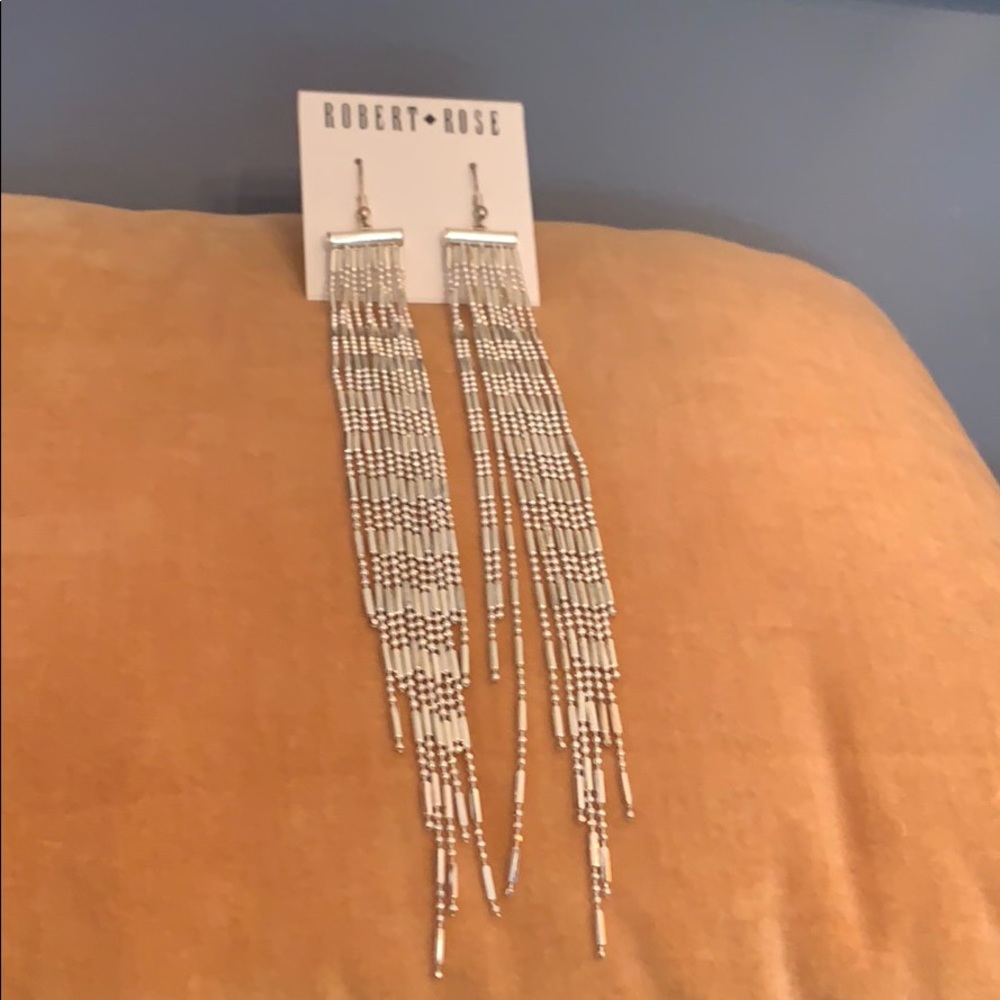 7” Silver dangly Earrings